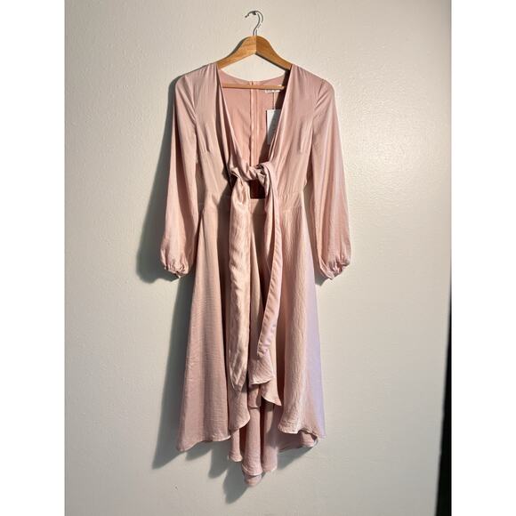 Billy J Soft Pink Starry Nights Tie Front Dress Womens Size 6 NWT - Picture 4 of 9